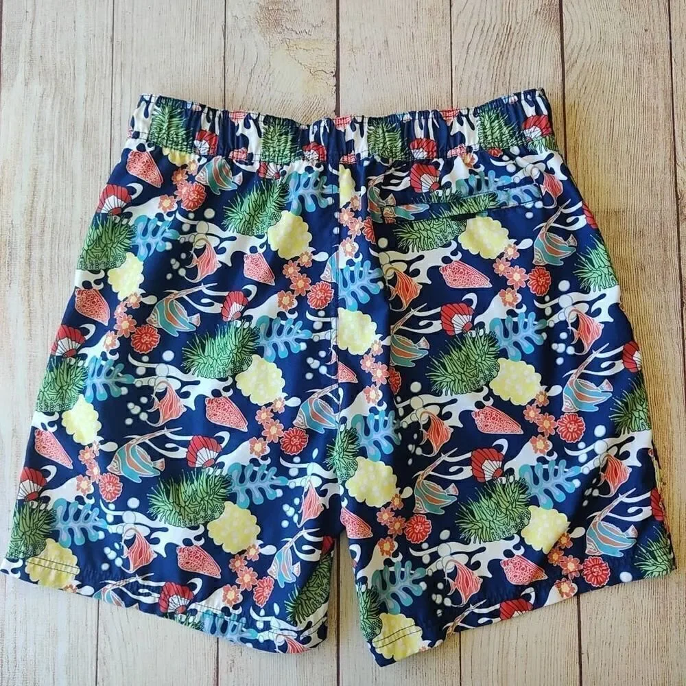 Nautica vibrant coral reef fish nautical swim trunk sz L